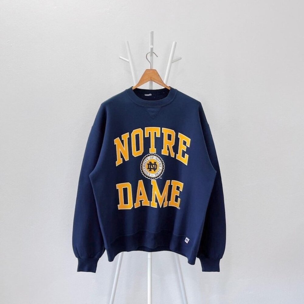 90s University of Notre Dame Fighting Irish Sweatshirt, Big Logo NCAA Football